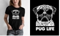LA Pop Art Women's Word Art Pug Life T-Shirt